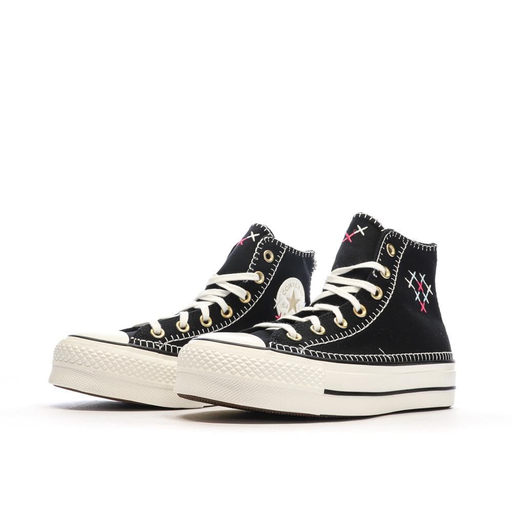 Baskets Noires Femme Converse All Star Lift Crafted 6