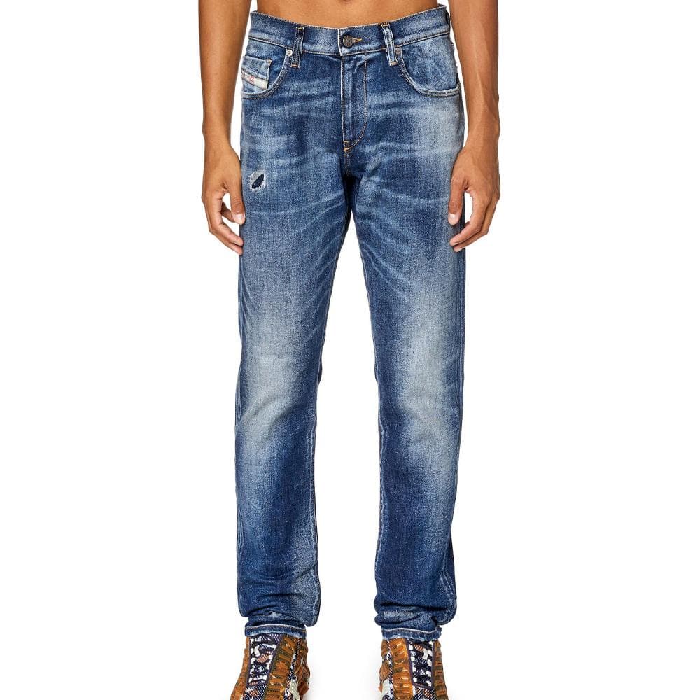 Jean Slim Fit Bleu Délavé Homme Diesel 2019 A03562 1