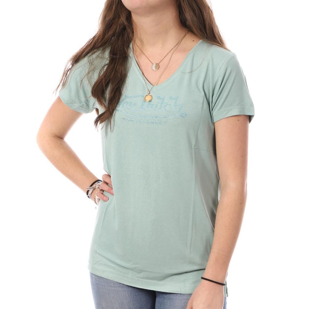 T-shirt Vert Femme Von Dutch Roon 1