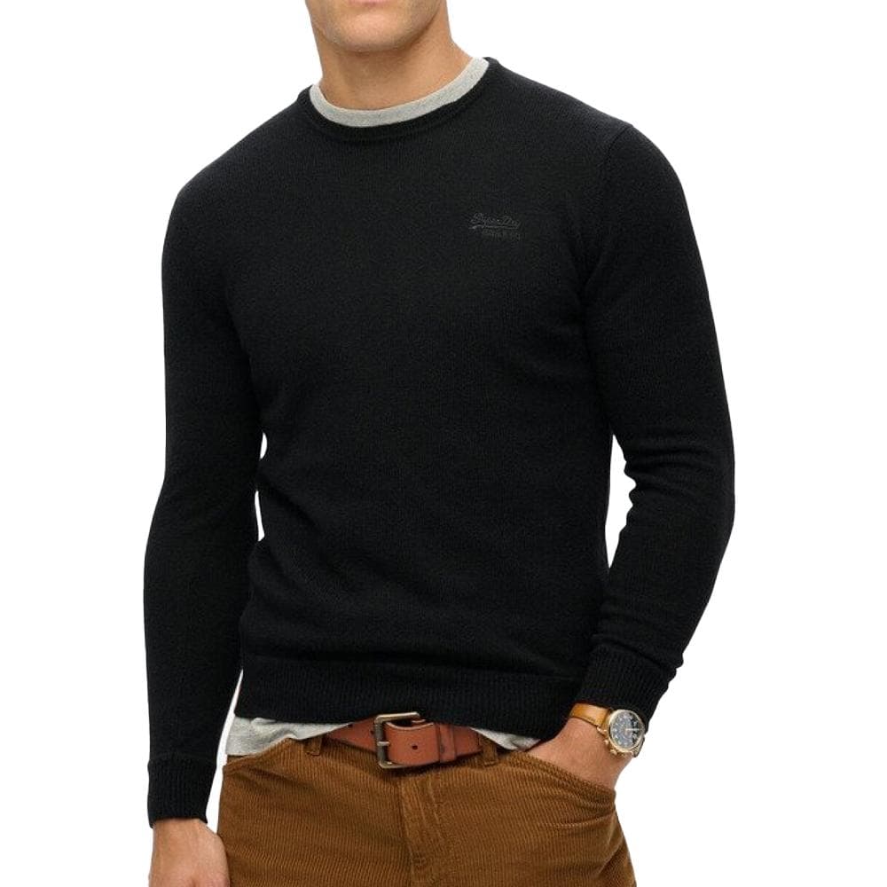 Pull Noir Homme Superdry Essential Slim Fit Crew Jumper 1