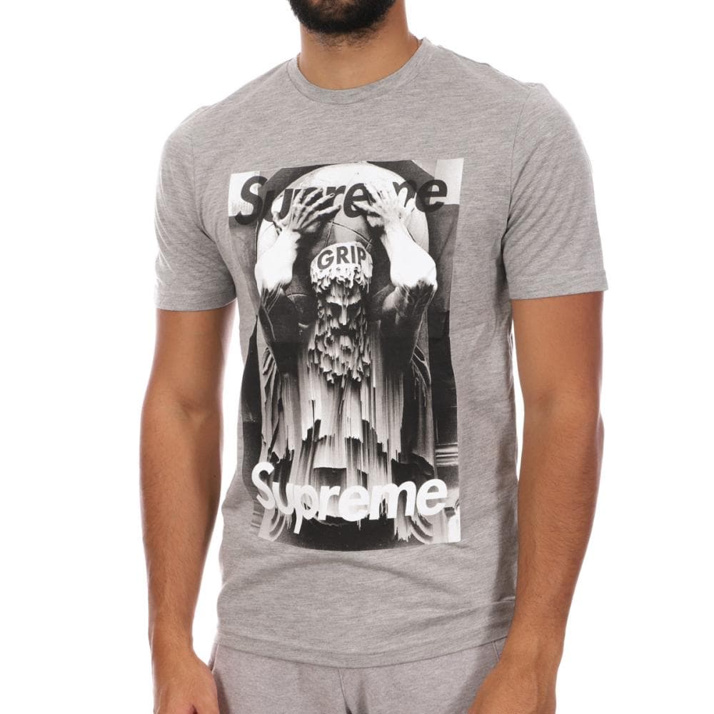 T-shirt Gris Homme Supreme Grip God 1