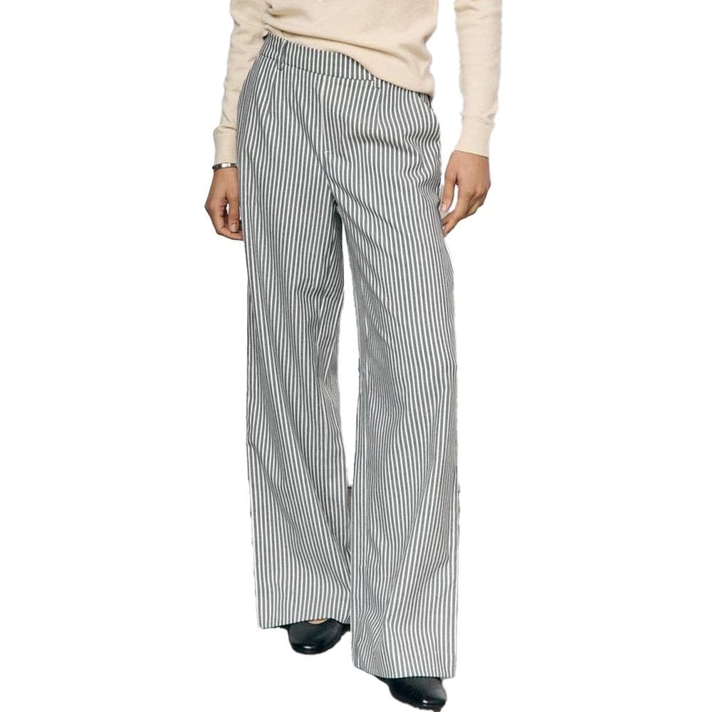 Pantalon Large Rayures Marine/Blanc Femme Object Lisa 1
