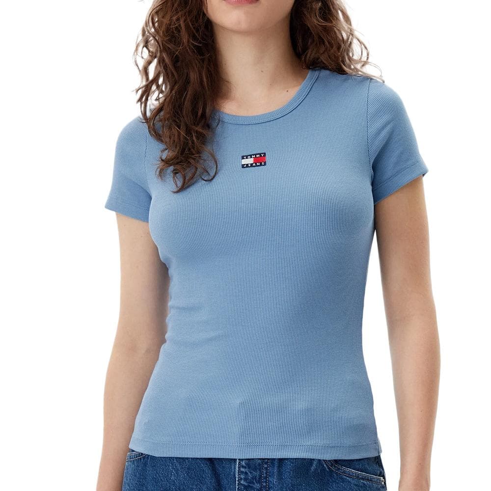 T-Shirt Bleu Moyen Femme Tommy Hilfiger Badge 1