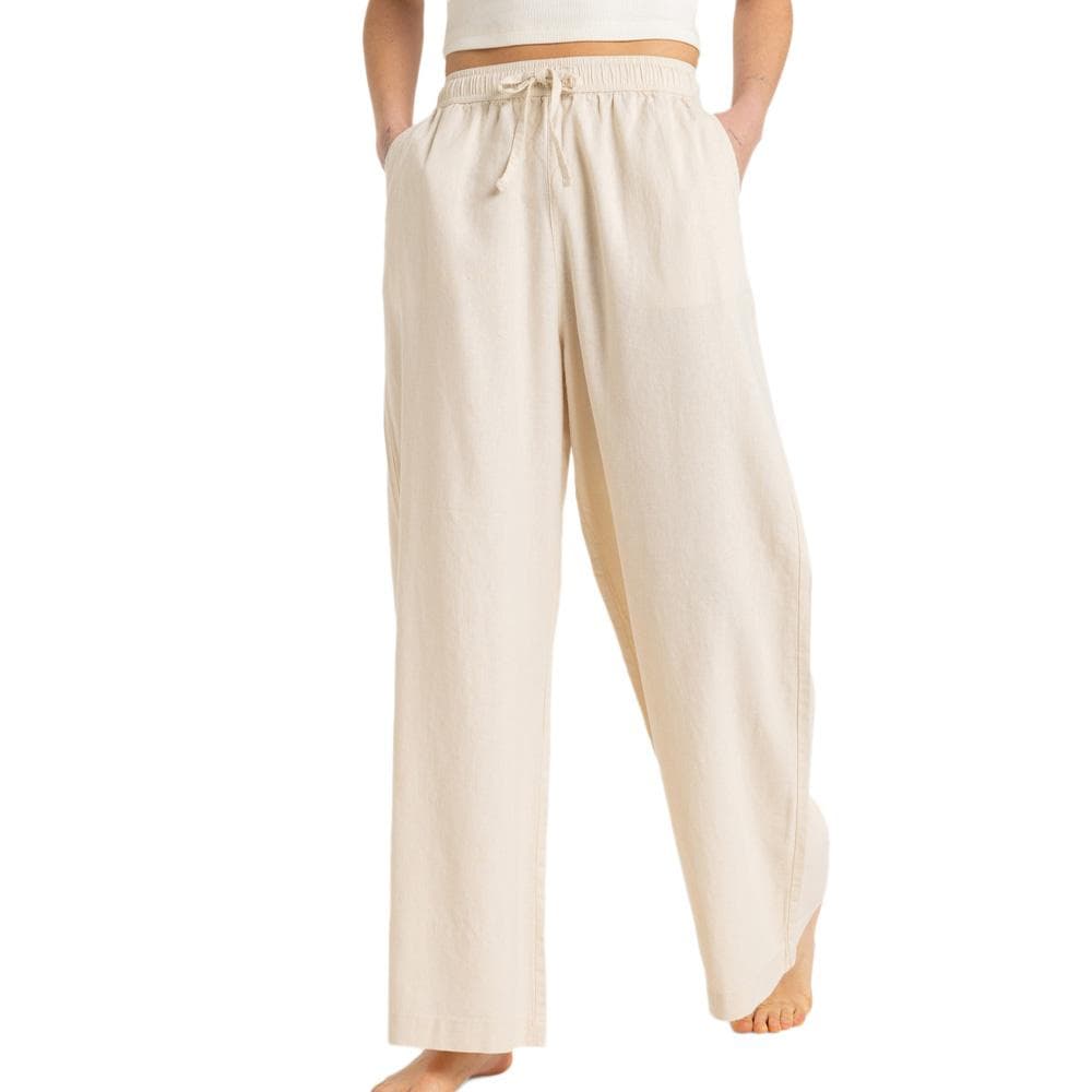 Pantalon fluide en Lin Écru Femme Roxy Lekeitio Break 1