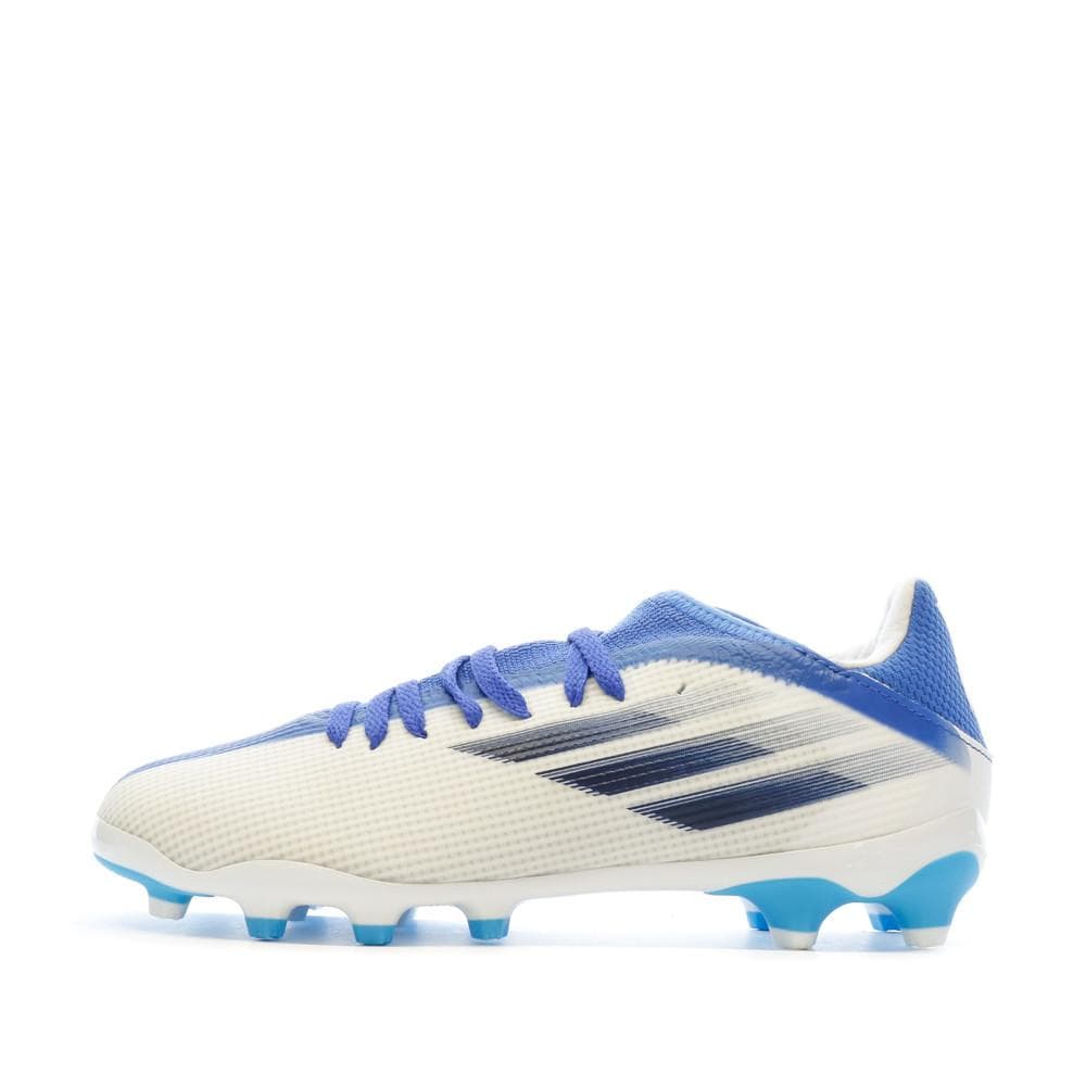 Chaussures de Football Blanche/Bleu Garçon Adidas X Speedflow.3 Mg J 1