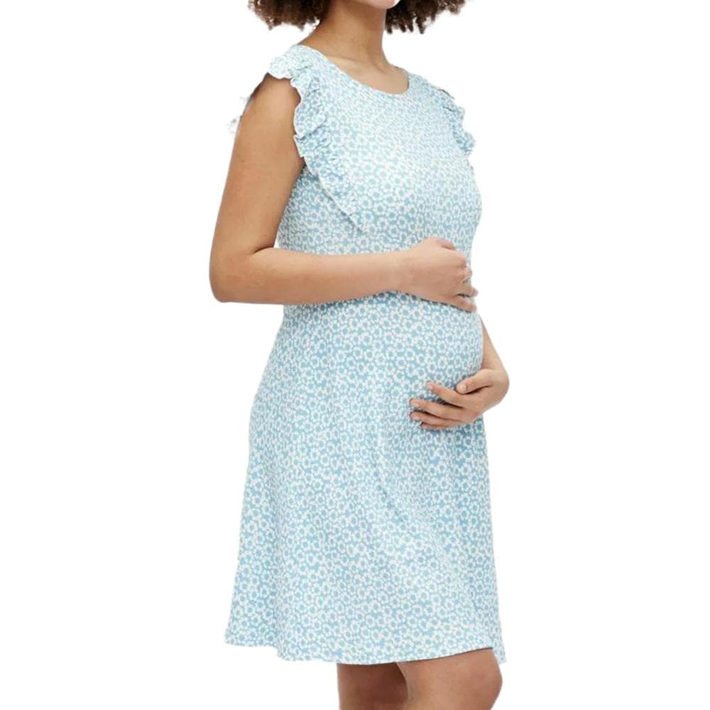 Robe de Grossesse Bleu Femme Mamalicious Flora 1