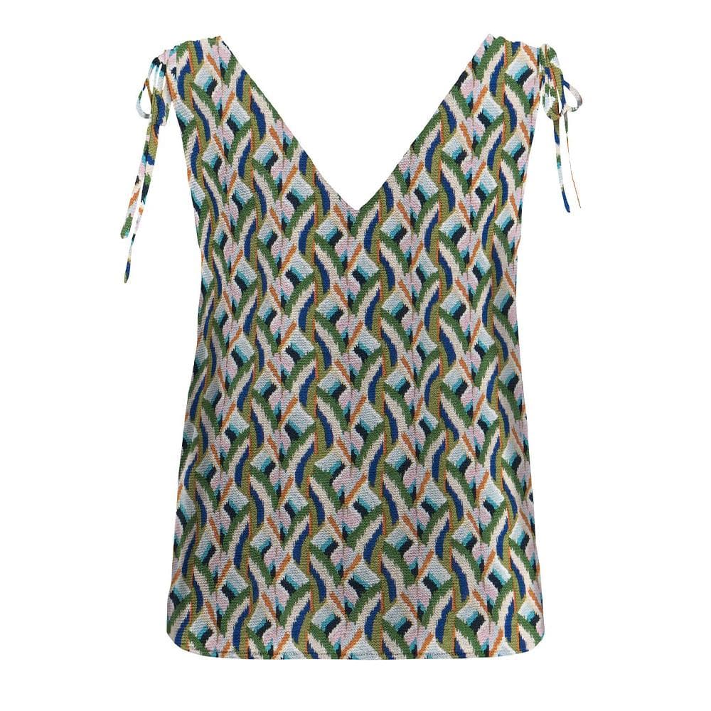 Top Vert/Multicolore Femme Only Ruching 1