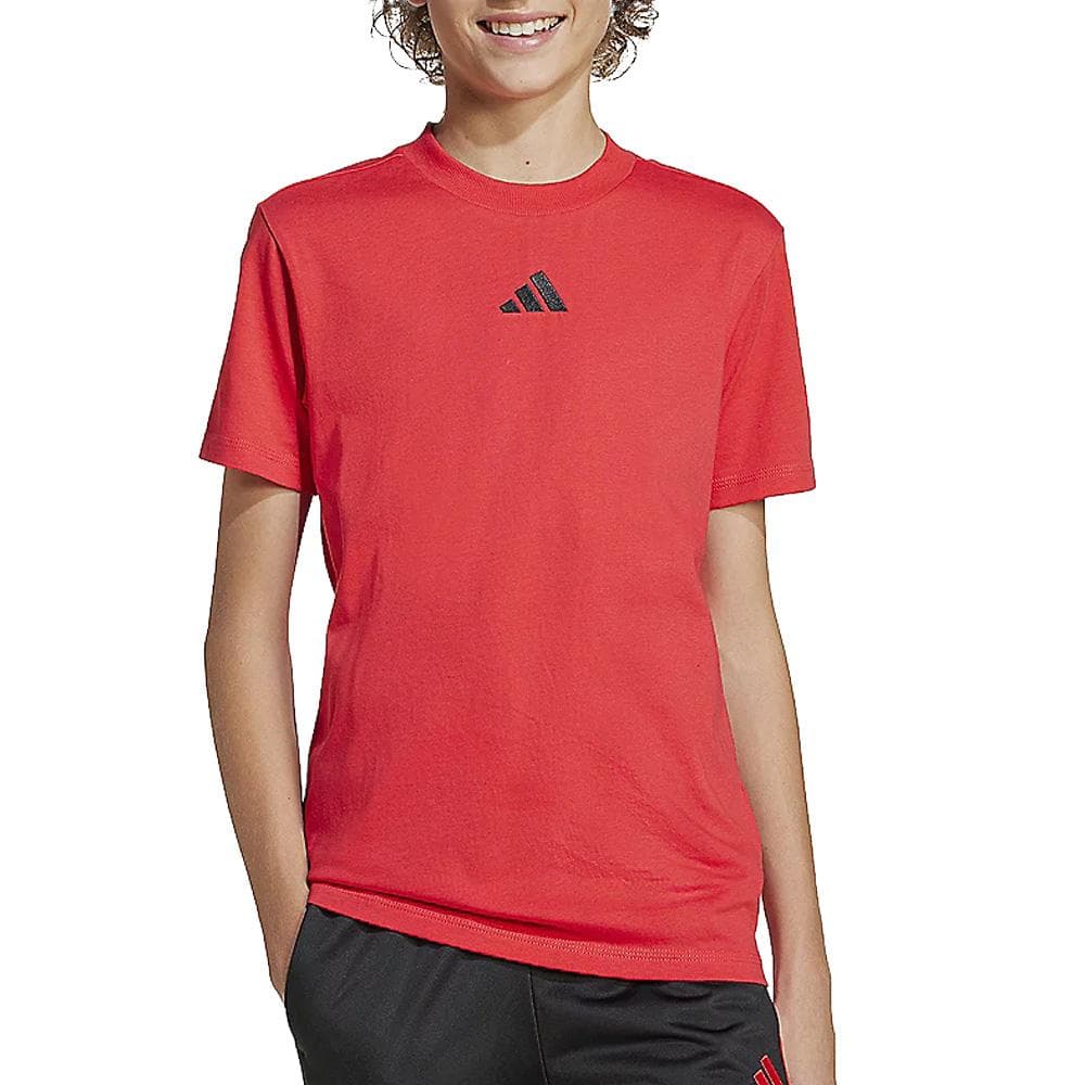T-Shirt Rouge Garçon Adidas 160 1