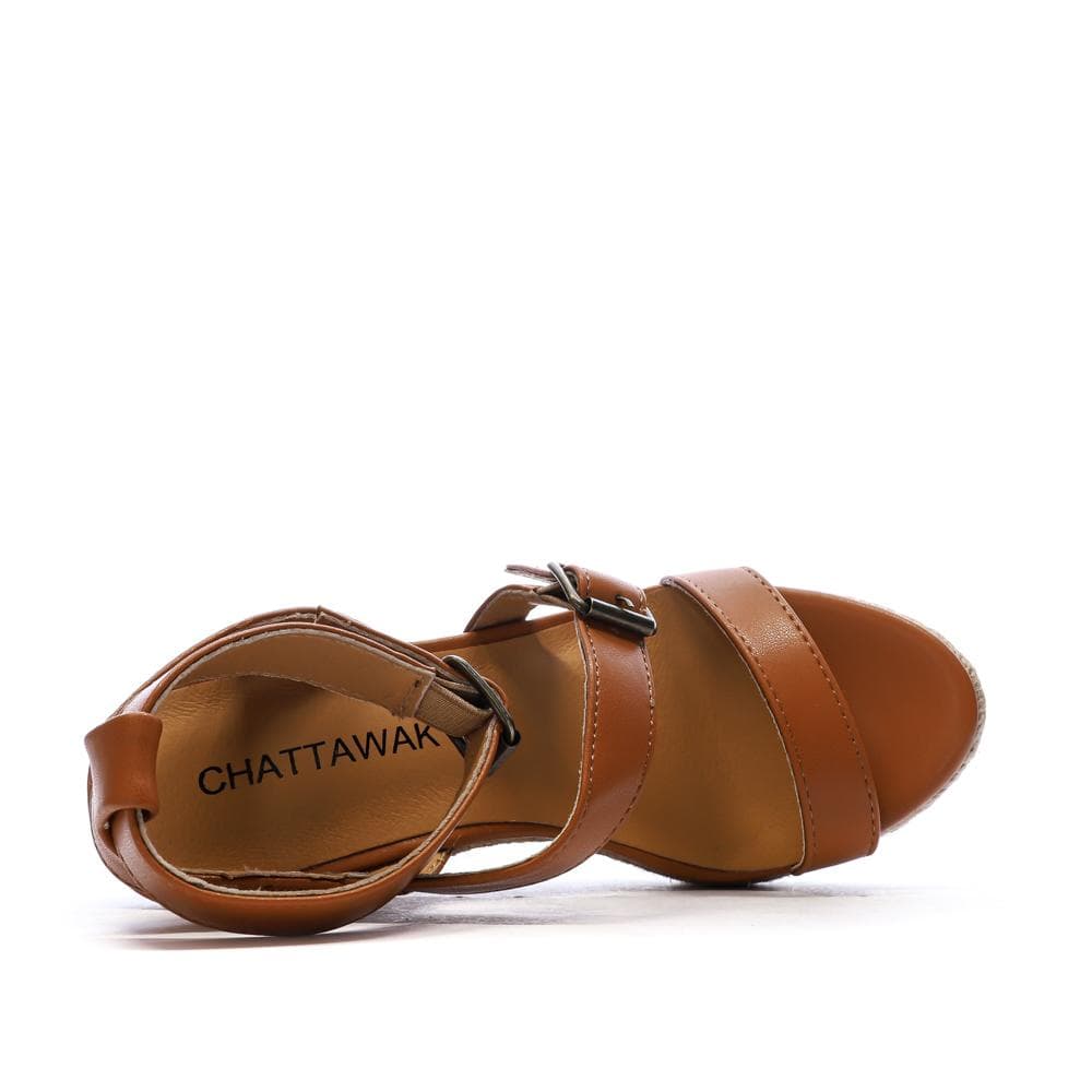Sandales Compensée Camel Femme Chattawak Summer Camel 4