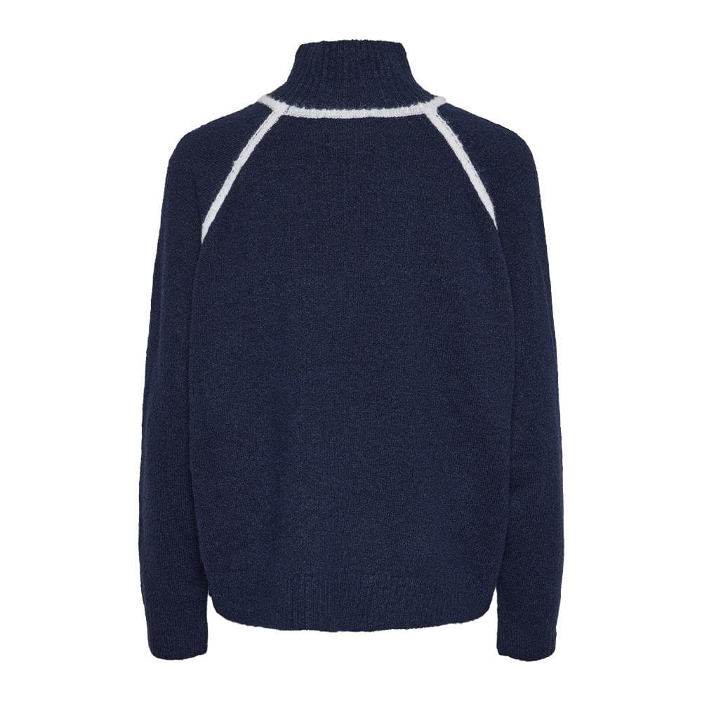 Pull Marine/Blanc Femme Pieces Lola 2