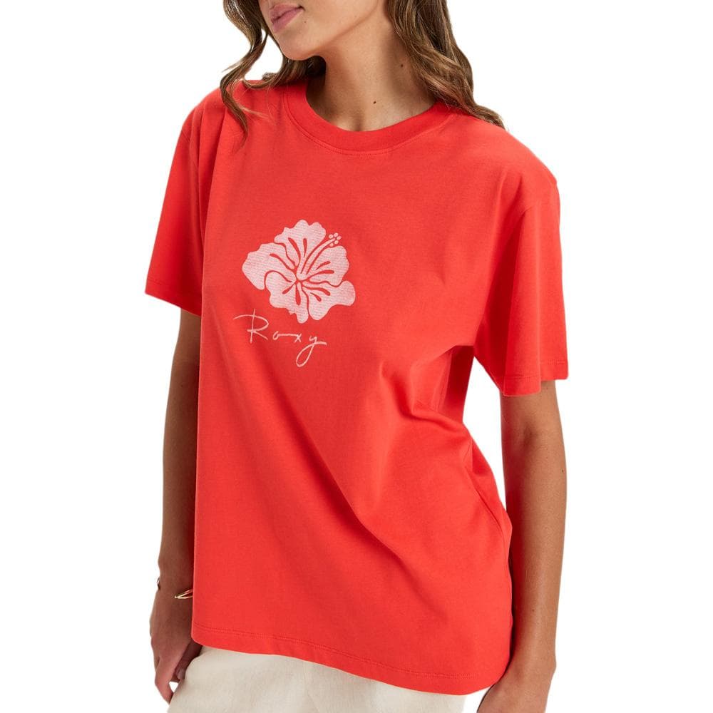 T-Shirt Rouge Femme Roxy Hangloose 1