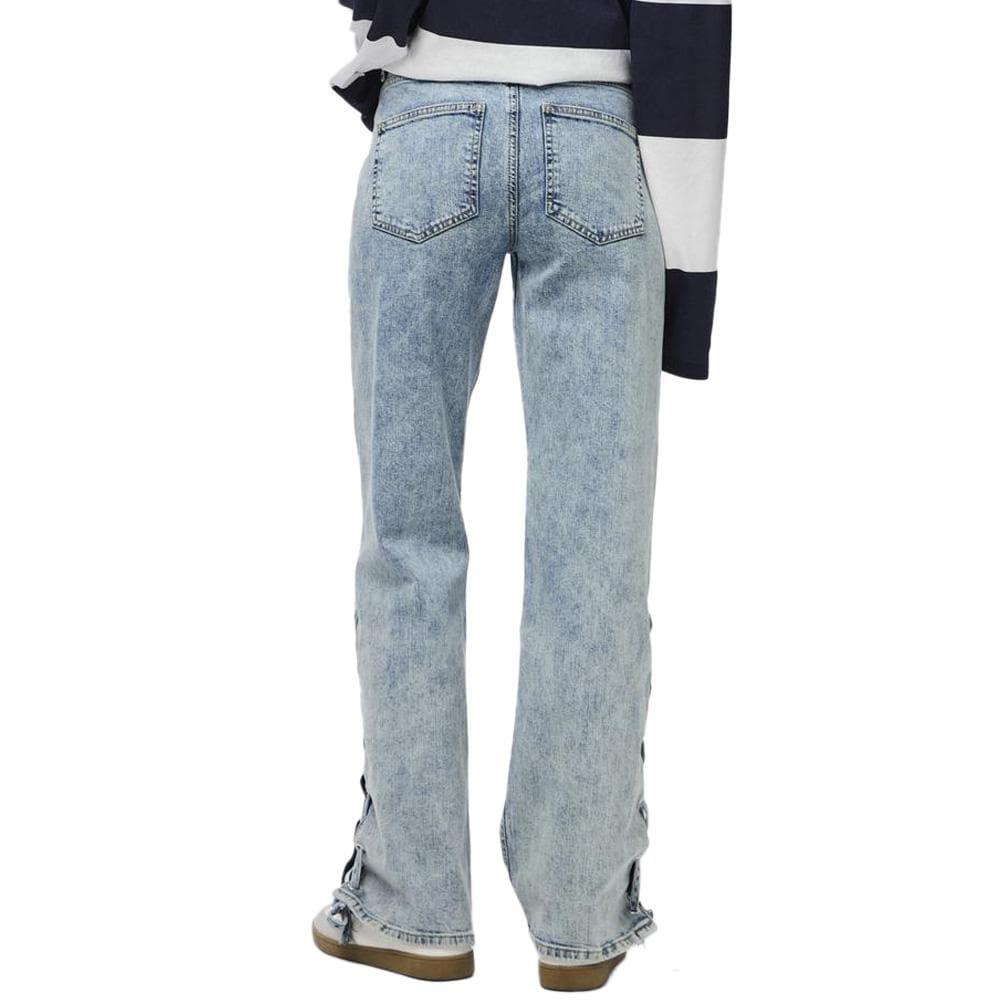 Jean Droit Bleu Femme Pieces Fenda 2