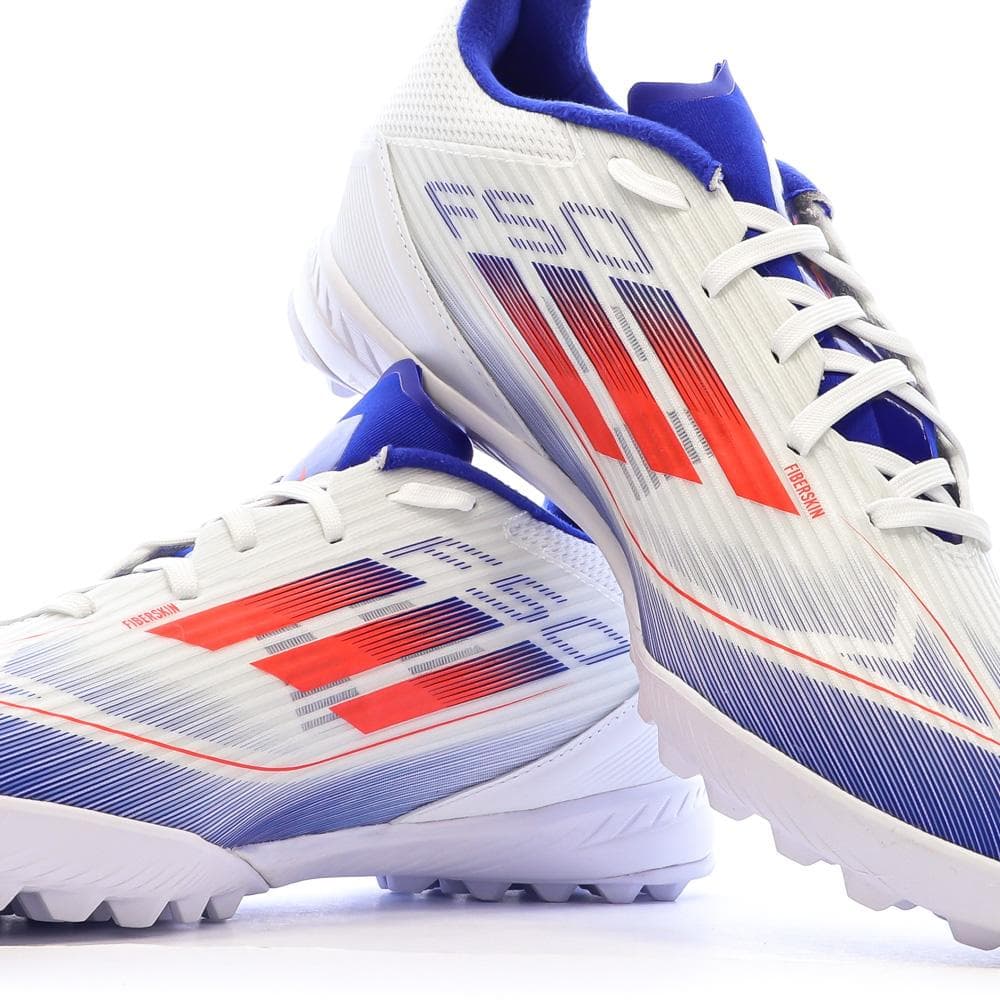 Chaussures de Foot Blanc/Bleu Adidas F50 League TF J 7