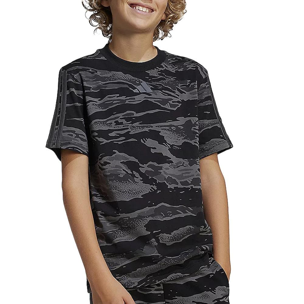 T-Shirt Gris Garçon Adidas Camo 1