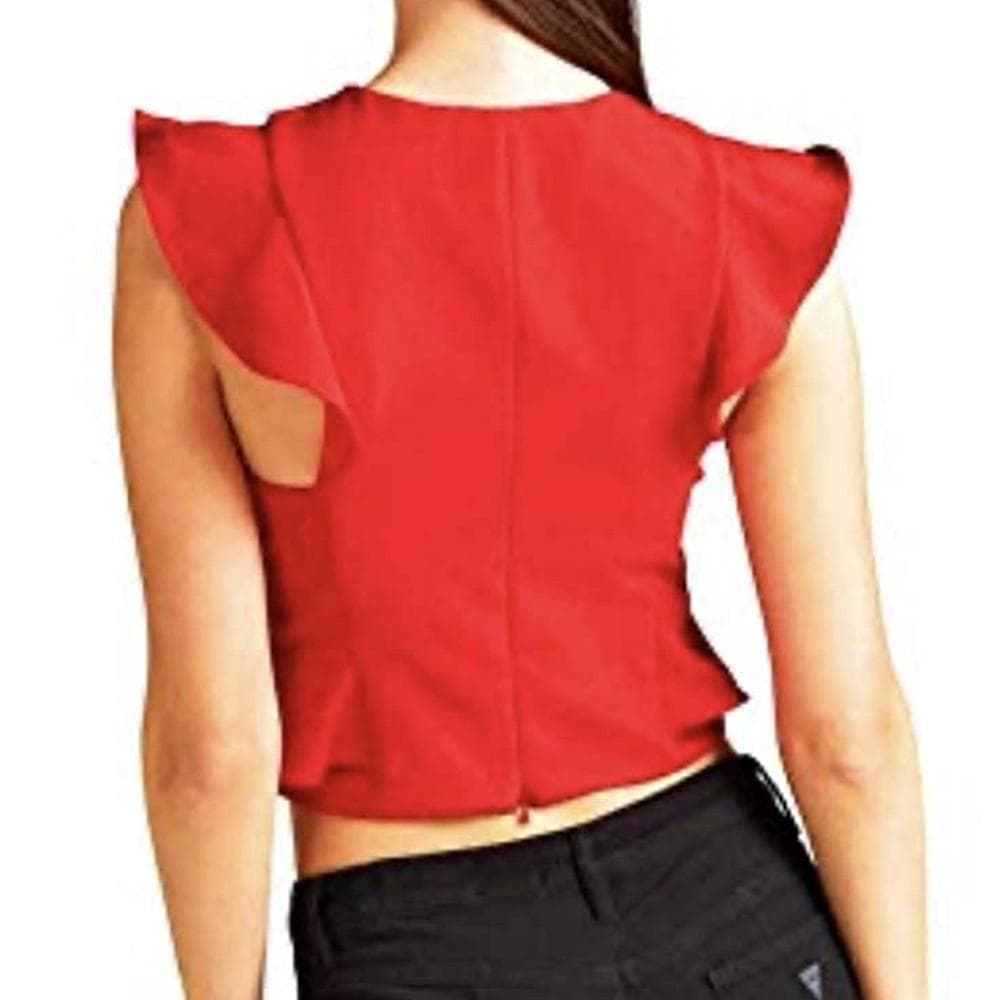 Top Rouge Femme Guess Ruffle 2