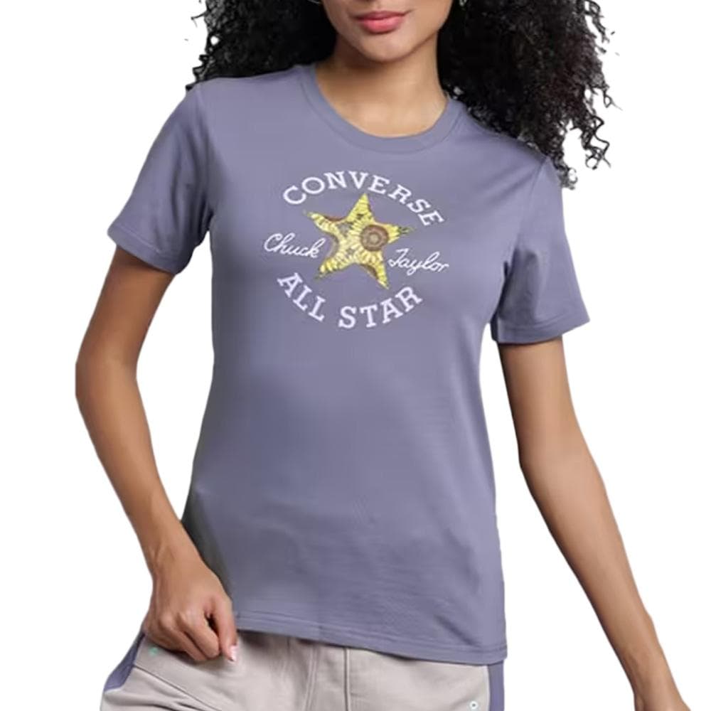 T-shirt Mauve Femme Converse Floral 1