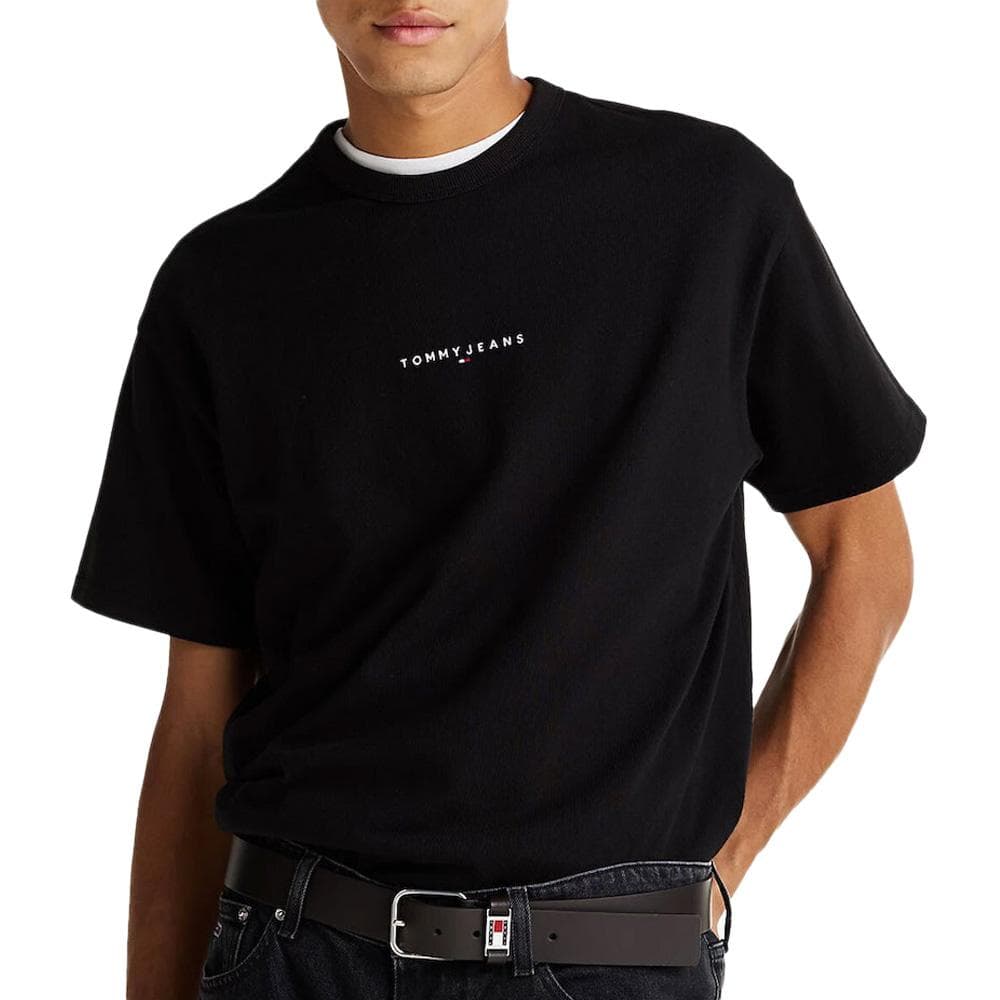 T-Shirt Noir Homme Tommy Hilfiger Linear0 1