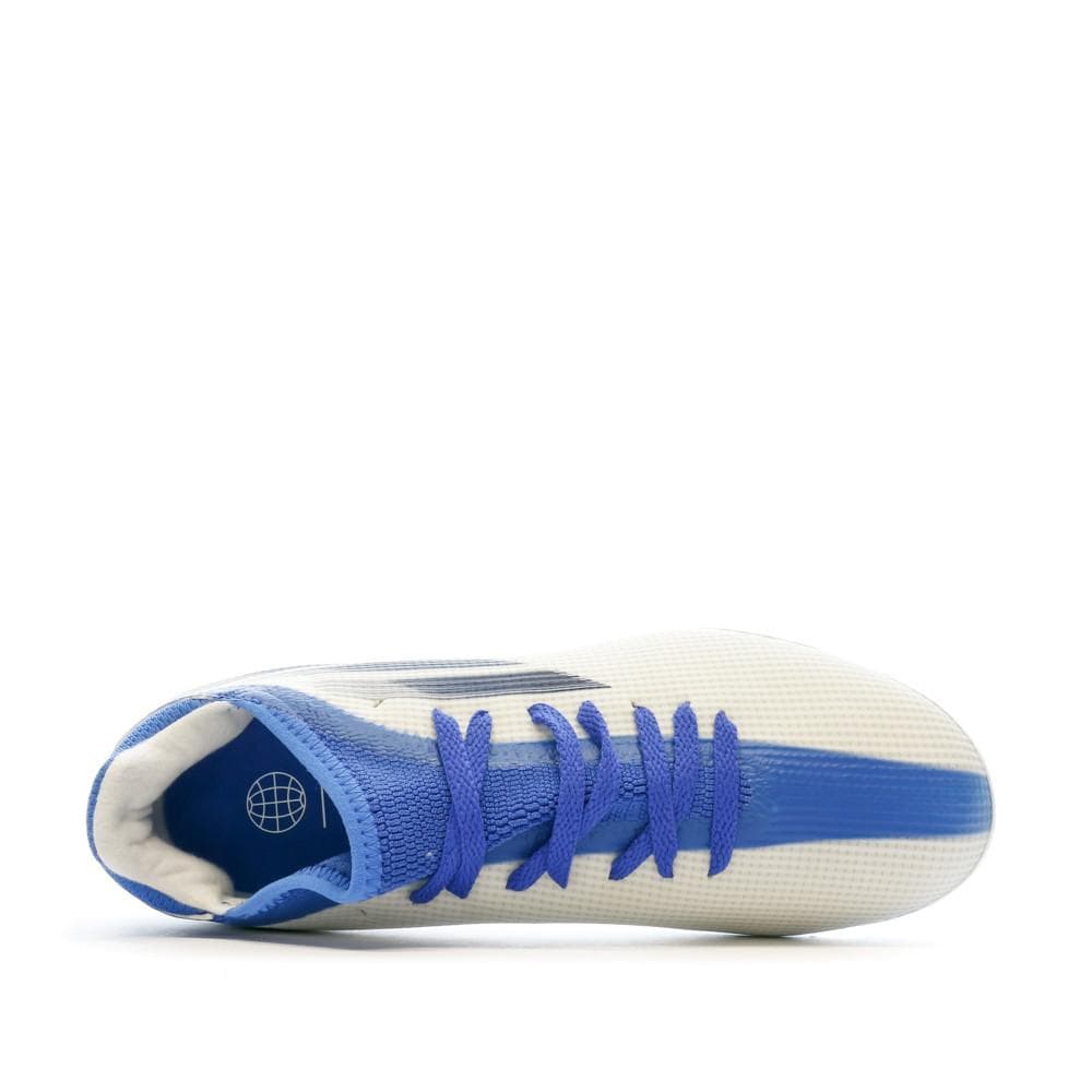 Chaussures de Football Blanche/Bleu Garçon Adidas X Speedflow.3 Mg J 4
