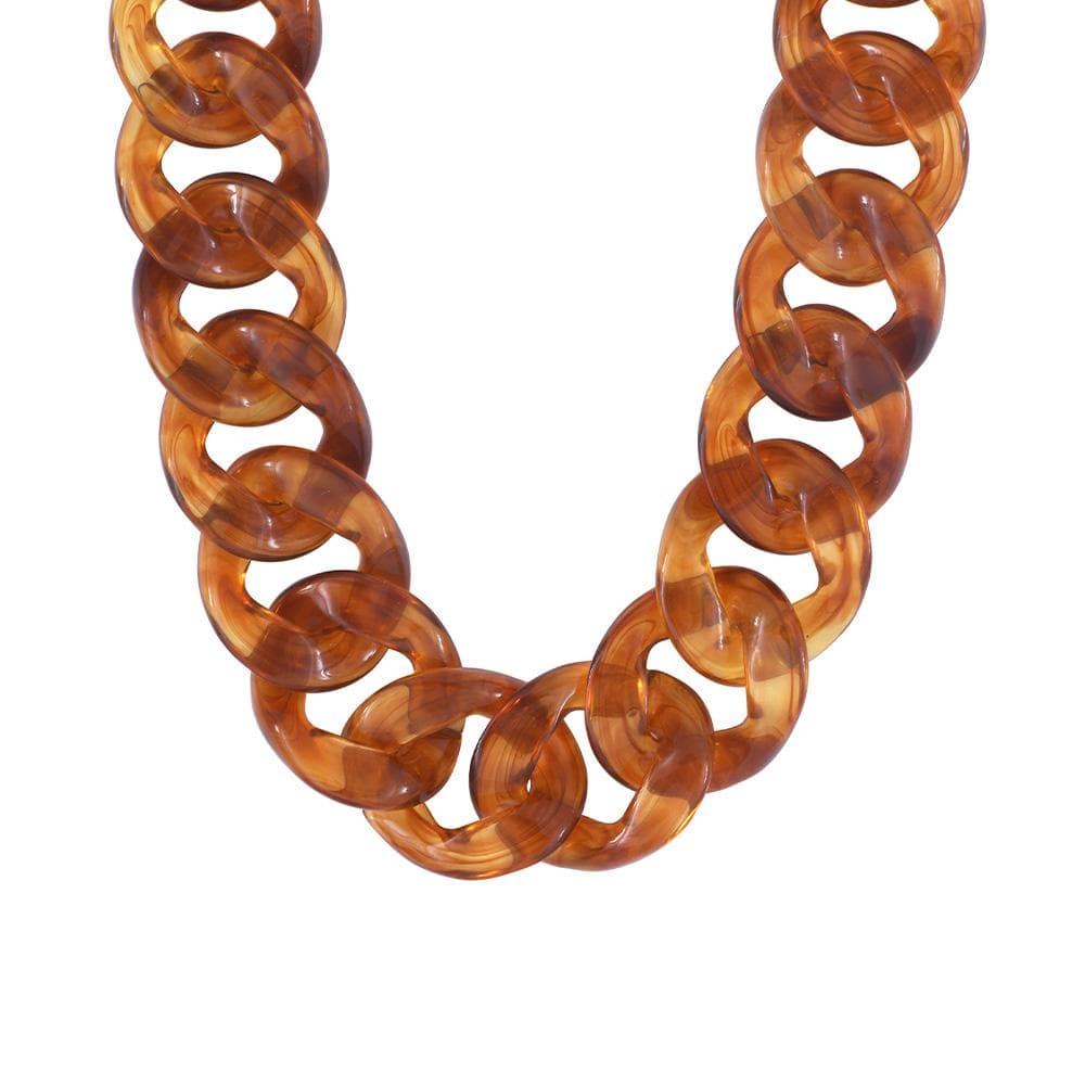 Collier chaîne en résine Marron Femme Clio Blue Lena 2