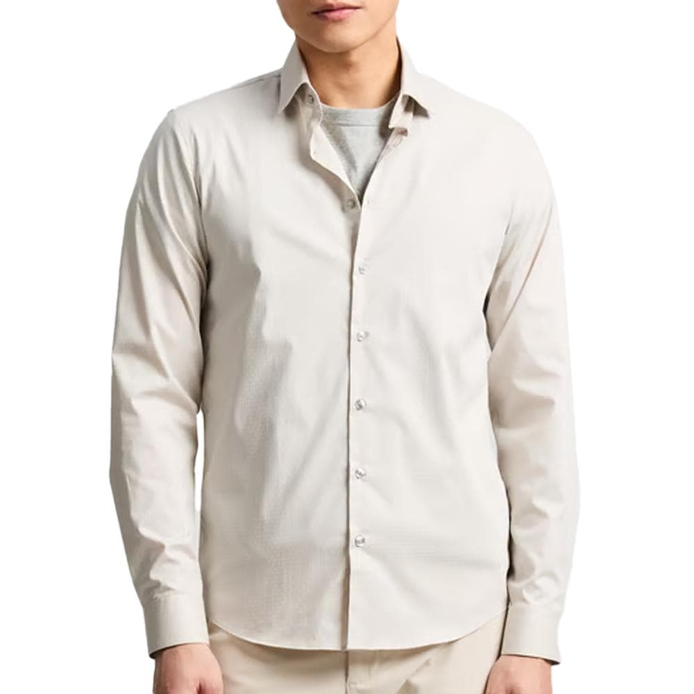 Chemise Beige Homme Calvin Klein Jeans Poplin Micro 1