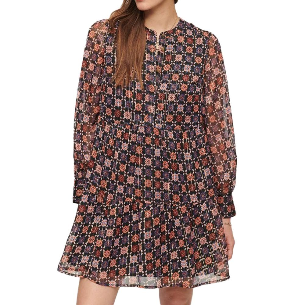 Robe Noire à Motifs Femme Superdry Long Sleeve 1