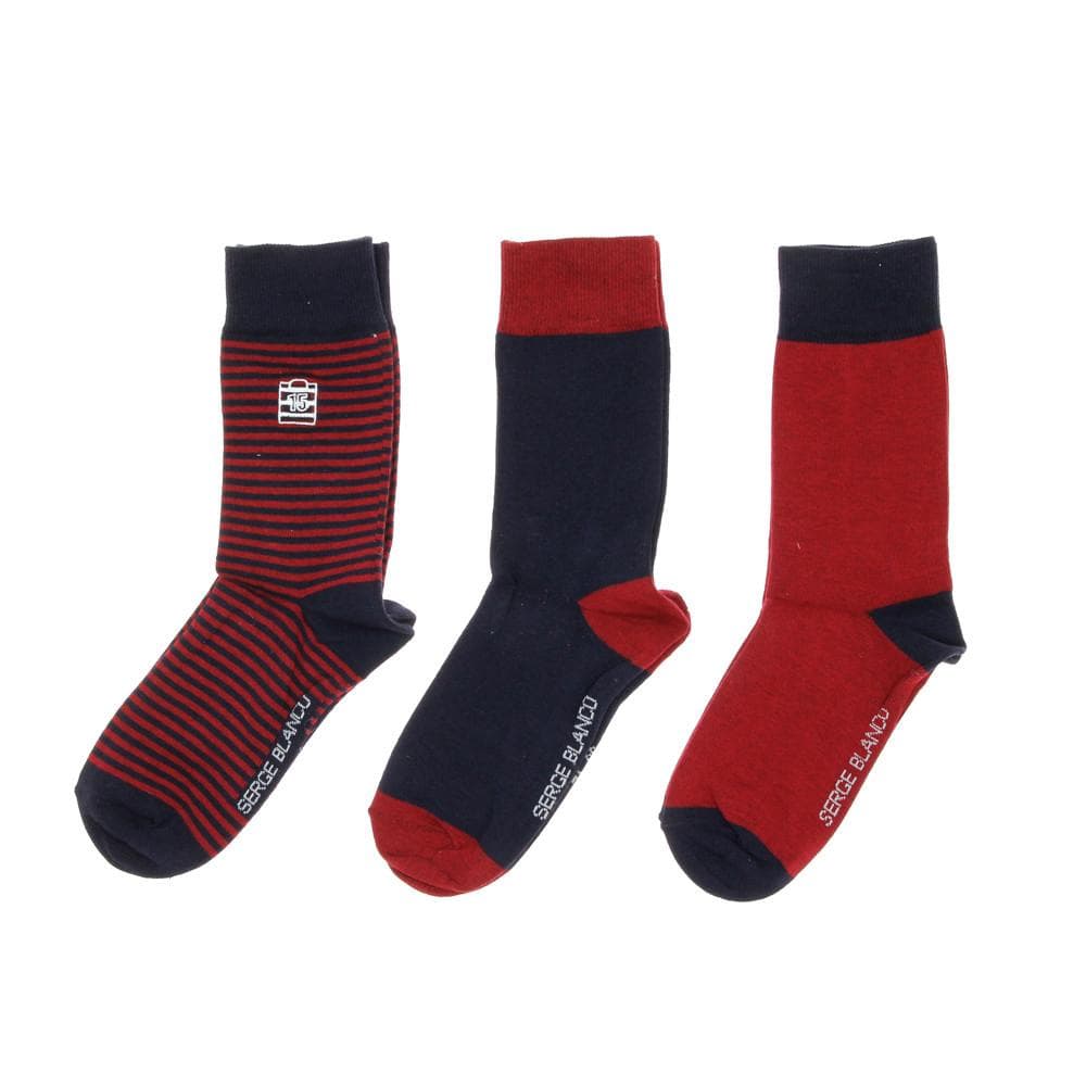 x3 paires de chaussettes Marine/Rouge Homme Serge Blanco 0BS 1