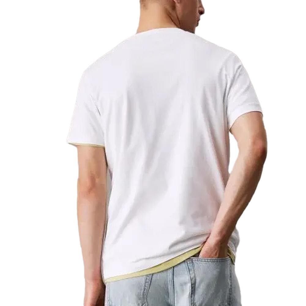 T-shirt Blanc/Camel Homme Calvin Klein Jeans Shadow 2