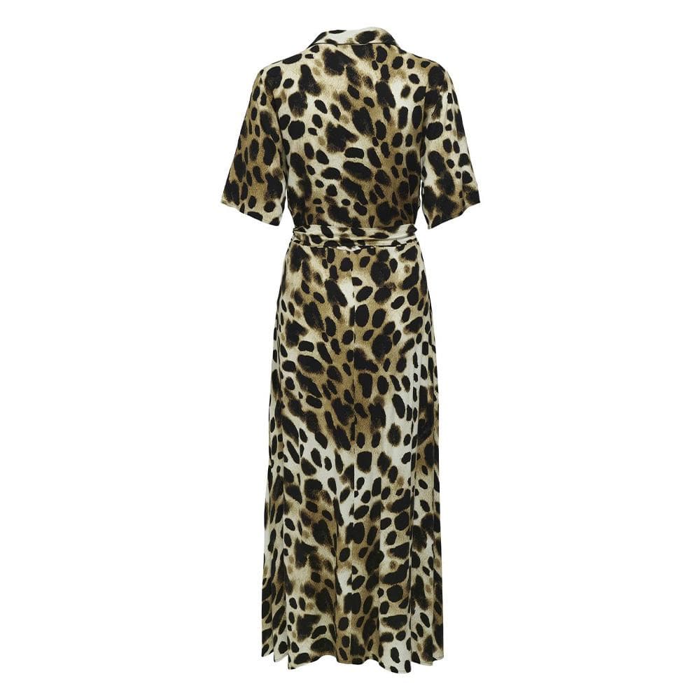 Robe Imprimé Léopard Marron/Écru Femme Starsezen Life 2/4 2