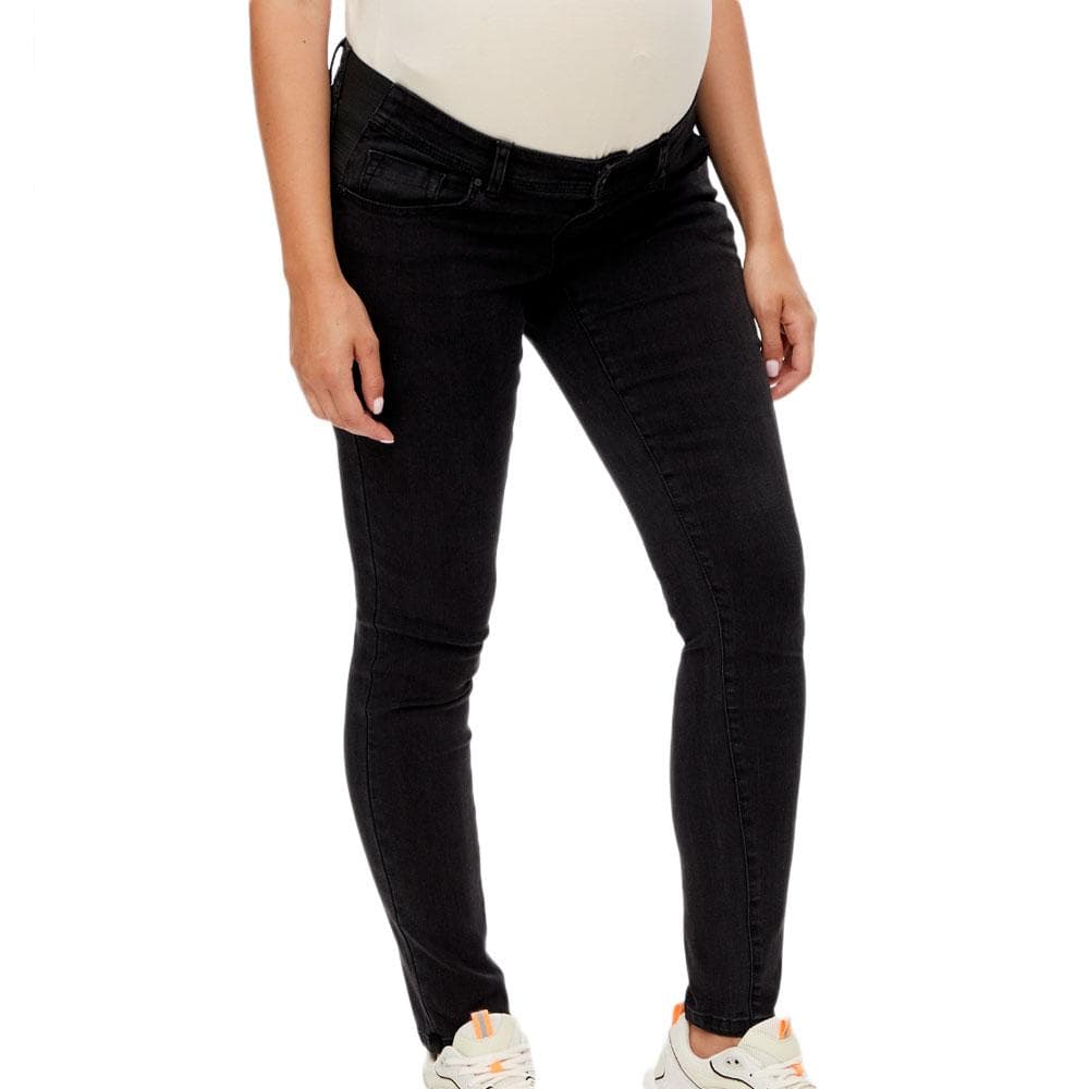 Jean Slim Noir de Grossesse Mamalicious Elastics 1