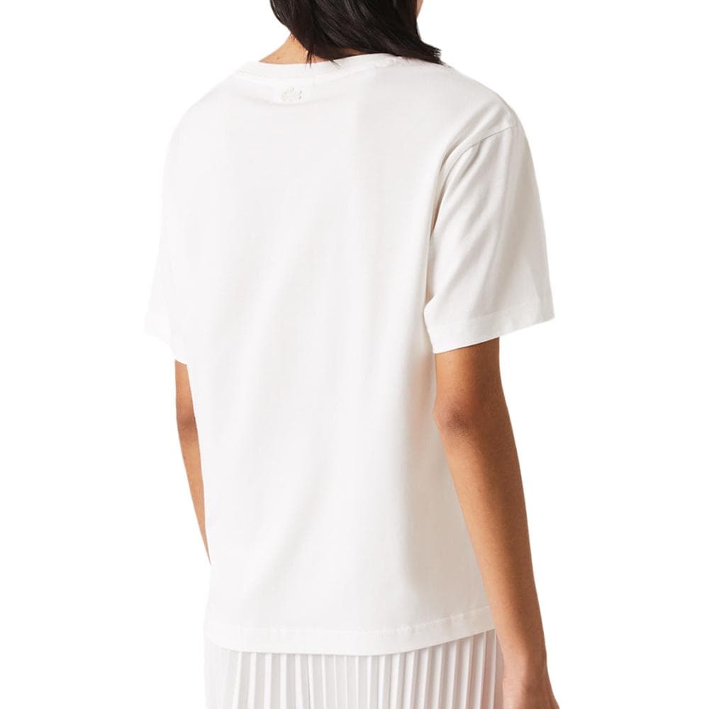T-shirt Blanc Femme Lacoste Farine 2
