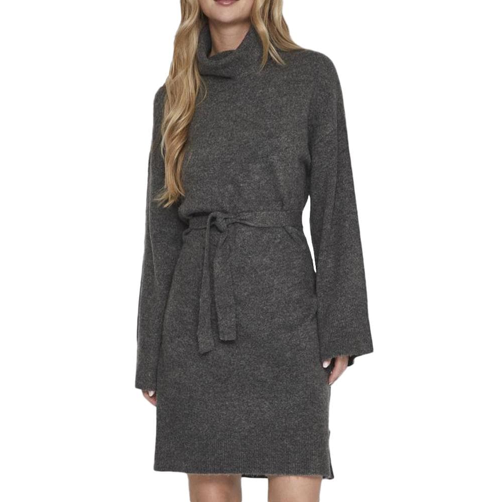 Robe Pull Grise Femme Vila Rollneck 1