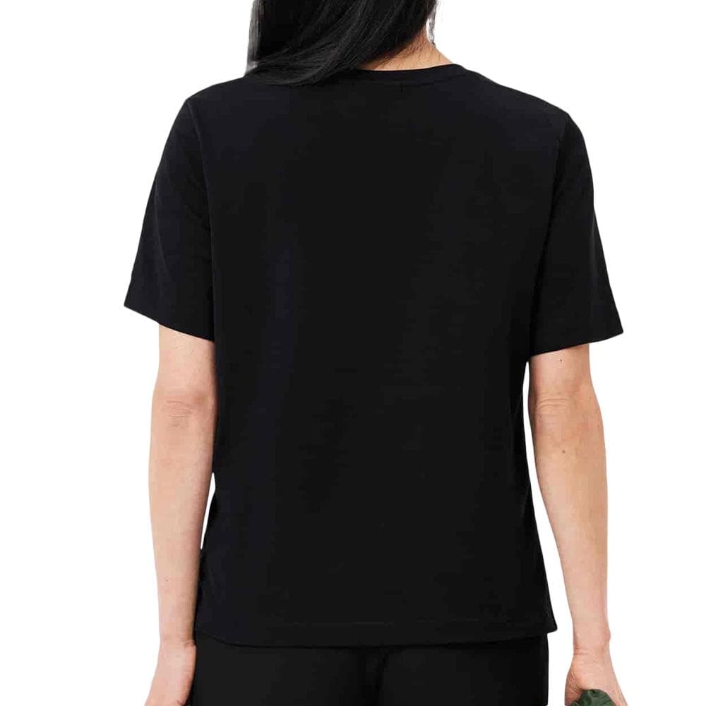 T-Shirt Noir Femme Lacoste Relaxed 2