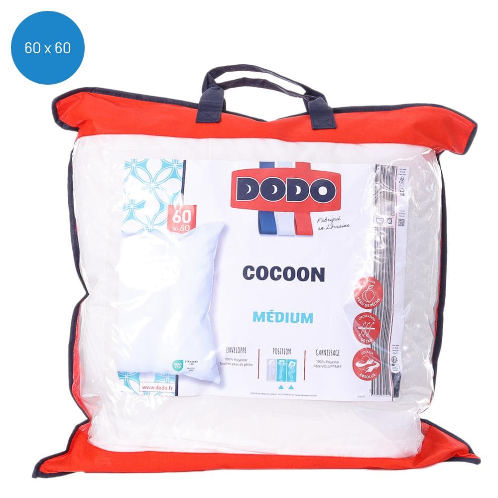 Oreiller Synthétique Blanc Dodo Cocoon 60x60cm 1