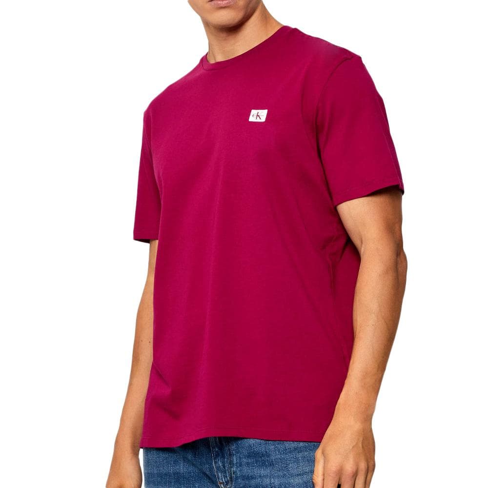 T-Shirt Bordeaux Homme Calvin Klein Jeans Badge 30s 1