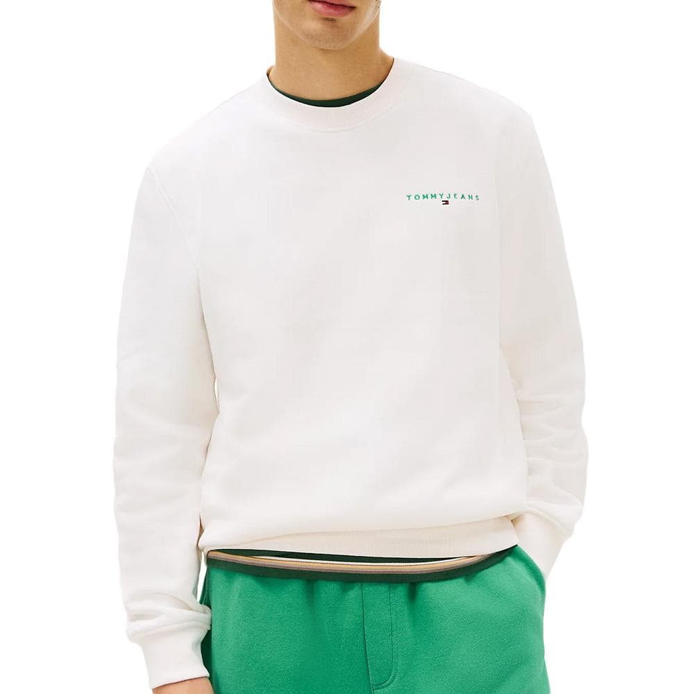 Sweat Blanc Homme Tommy Hilfiger Linear Crew 1