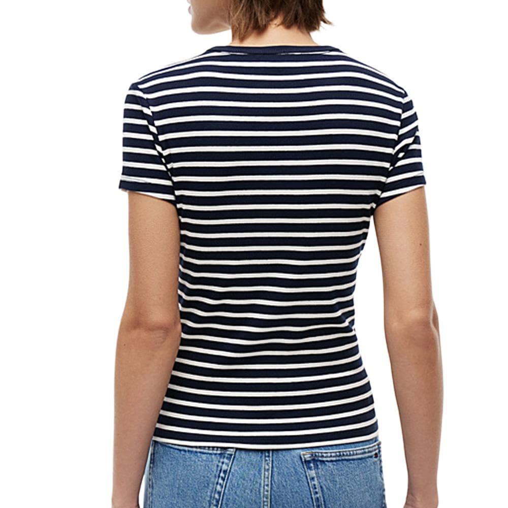 T-shirt Marine/Blanc Femme Tommy Hilfiger Slim 2