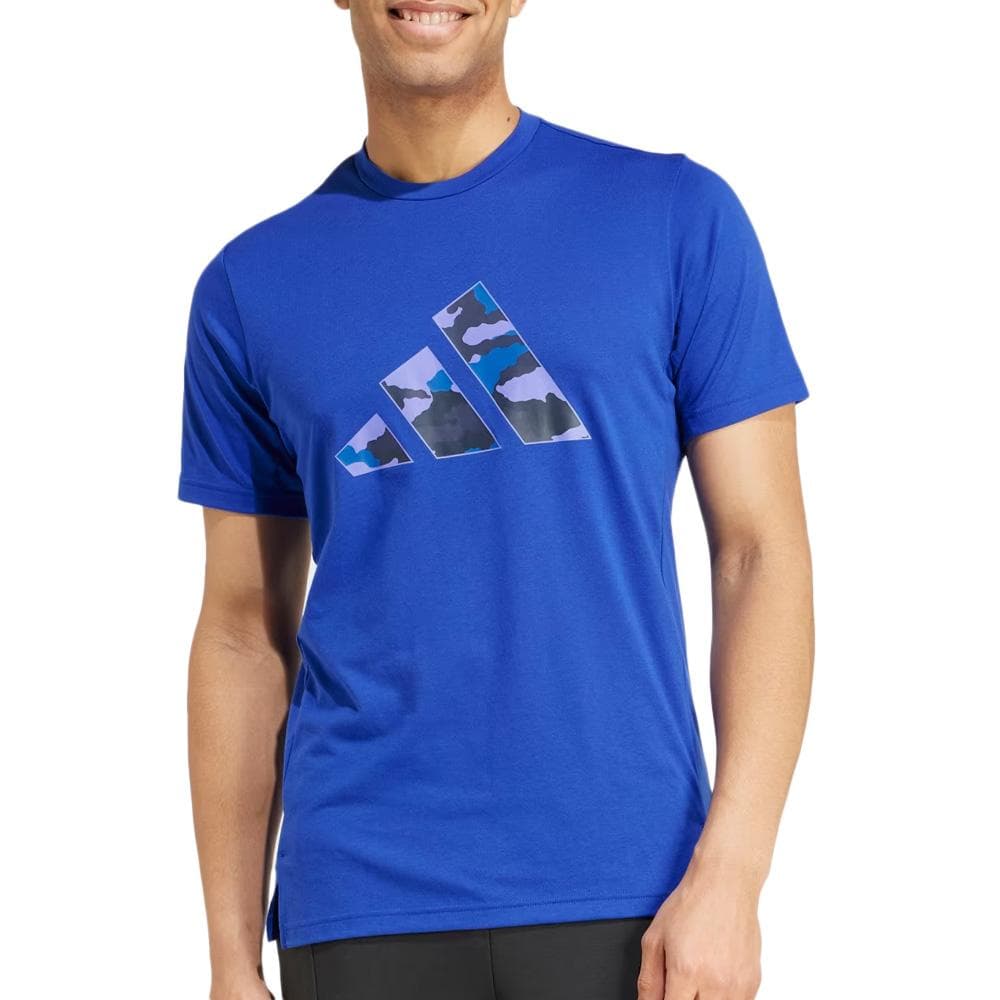 T-Shirt Bleu Homme Adidas Camo 1
