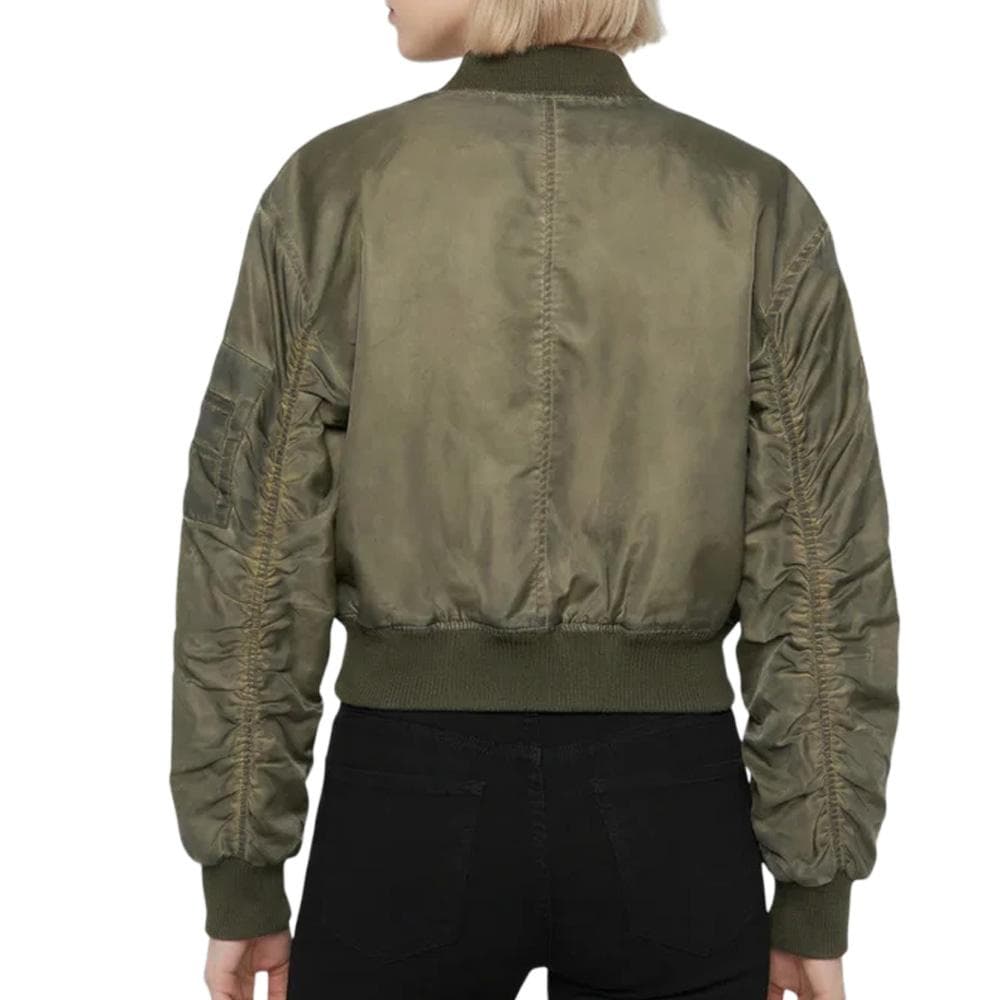 Veste Bomber Femme Kaki Schott Oversize Washed 2