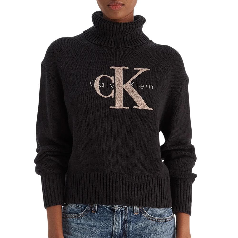 Pull Noir Femme Calvin Klein Jeans Chenille 1