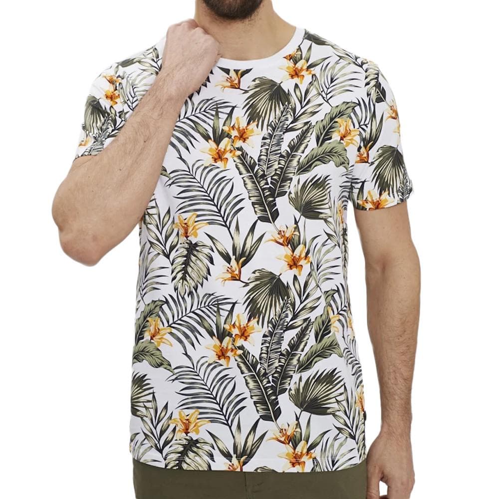 T-shirt Blanc imprimés Homme Jack & Jones Tropic 1