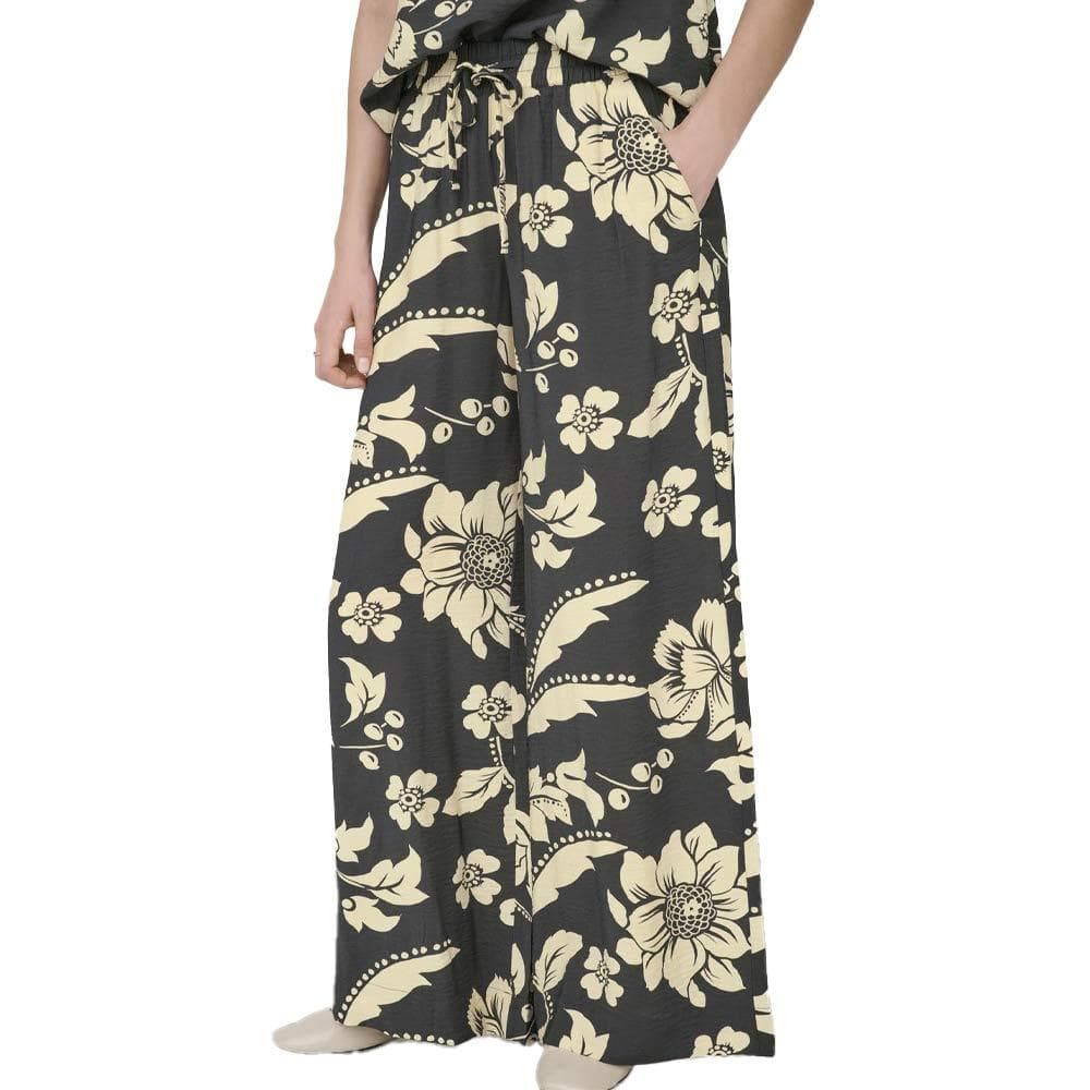 Pantalon fluide Imprimé Noir/Beige Femme JDY Life Palazzo 1