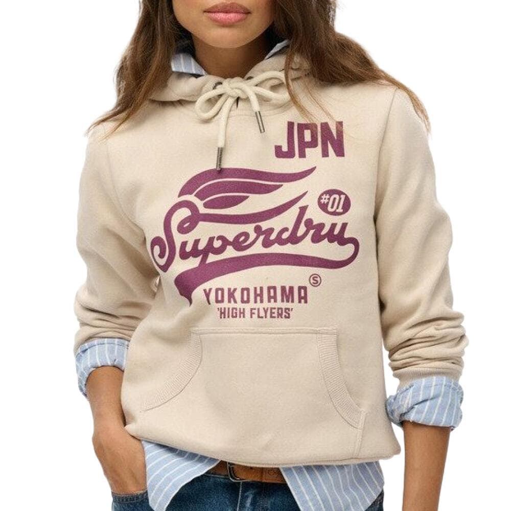 Sweat Beige Femme Superdry High Flyers Hood 1