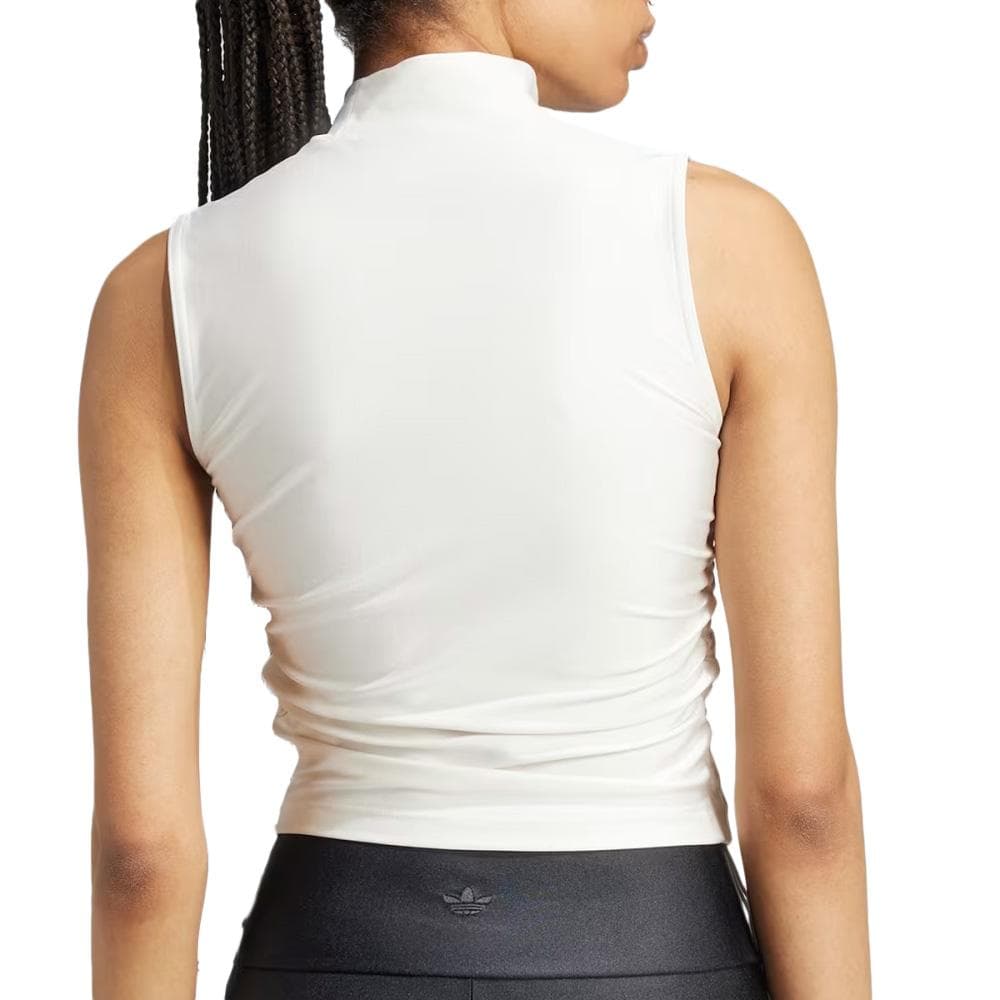 Haut Blanc Femme Adidas Ruched Crop 2