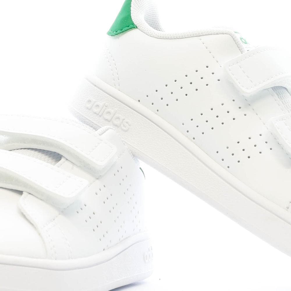 Baskets Blanches/Vert Enfant Adidas Advantage 7