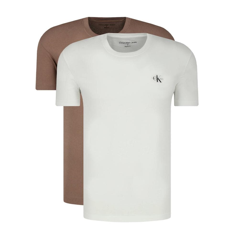 T-shirt Blanc/Marron Homme Calvin Klein Jeans J30J320199 1