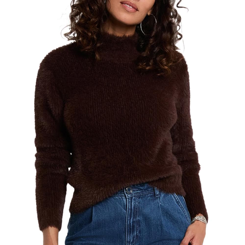Pull Marron Femme Morgan Duveteuse 1