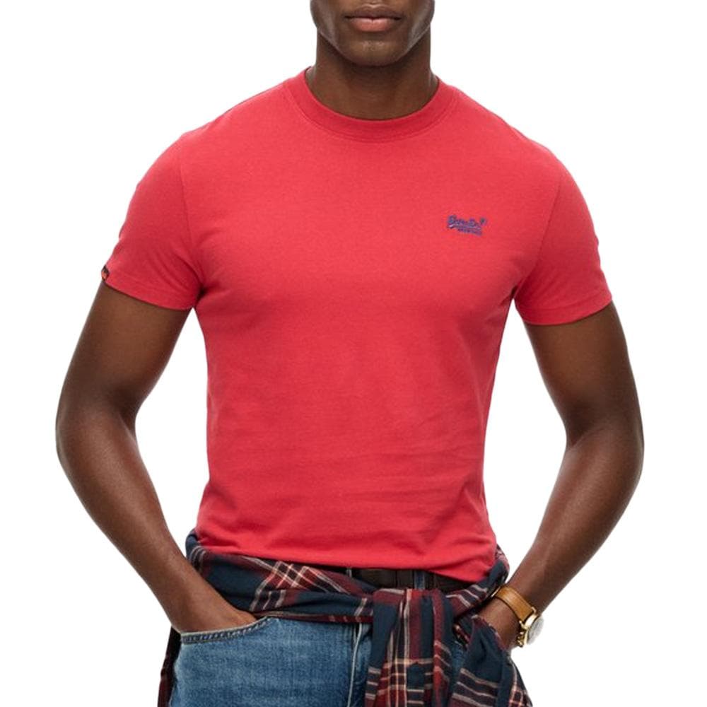 T-Shirt Rouge Homme Superdry Essentials 1