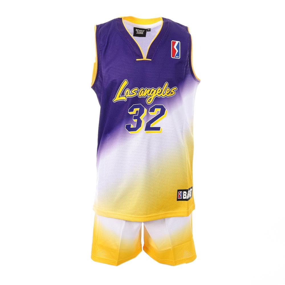 Los Angeles Ensemble de Baskets Violet/Jaune Garçon Sport Zone 1
