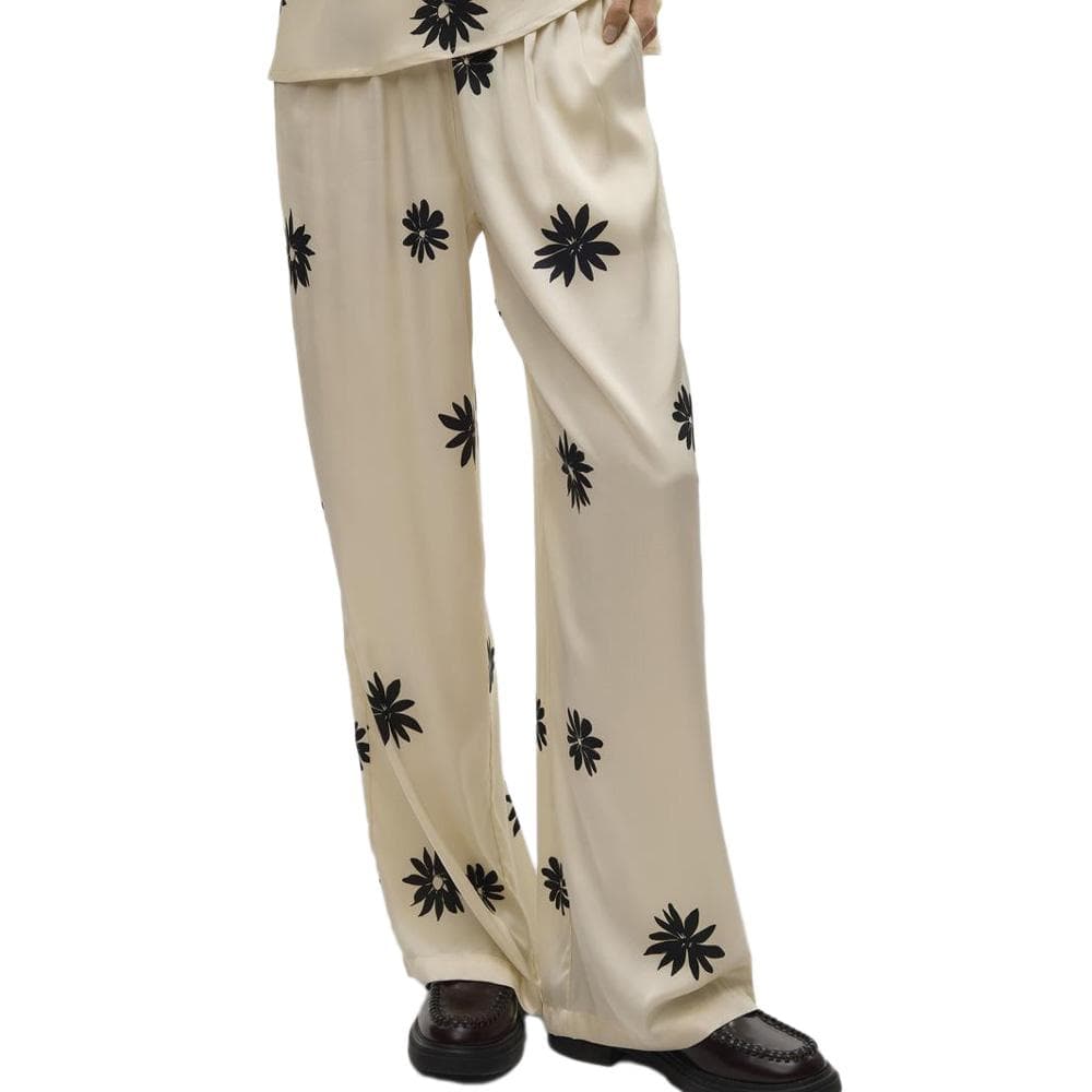 Pantalon fluide Satin Beige Femme Vero Moda Mroe 1