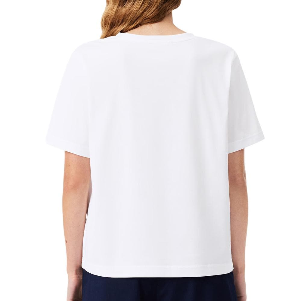 T-Shirt Blanc Femme Lacoste Relaxed 2